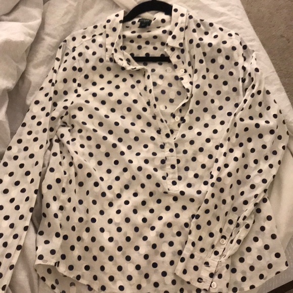 J Crew polka dot shirt - Picture 1 of 2